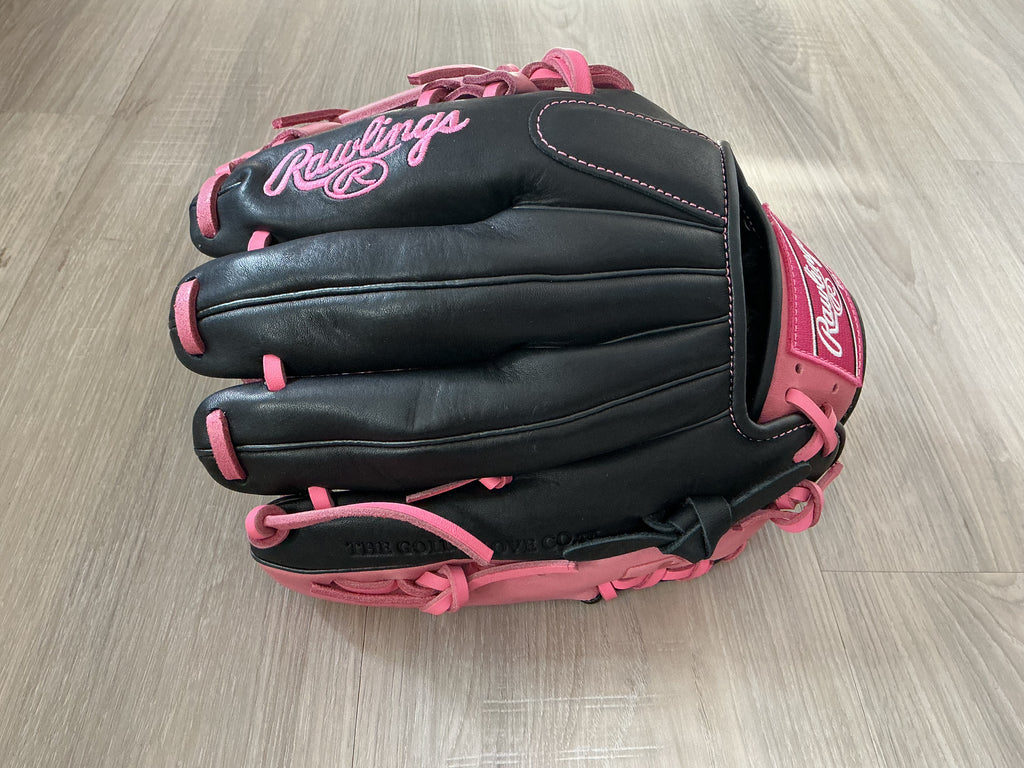 11.5 Rawlings Black And Pink Youth GG Elite Glove