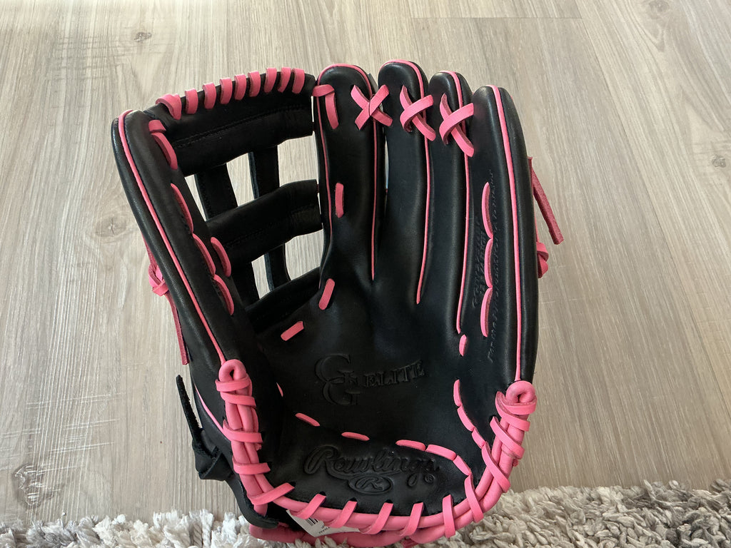12 3/4 Rawlings Black and Pink GG Elite Glove