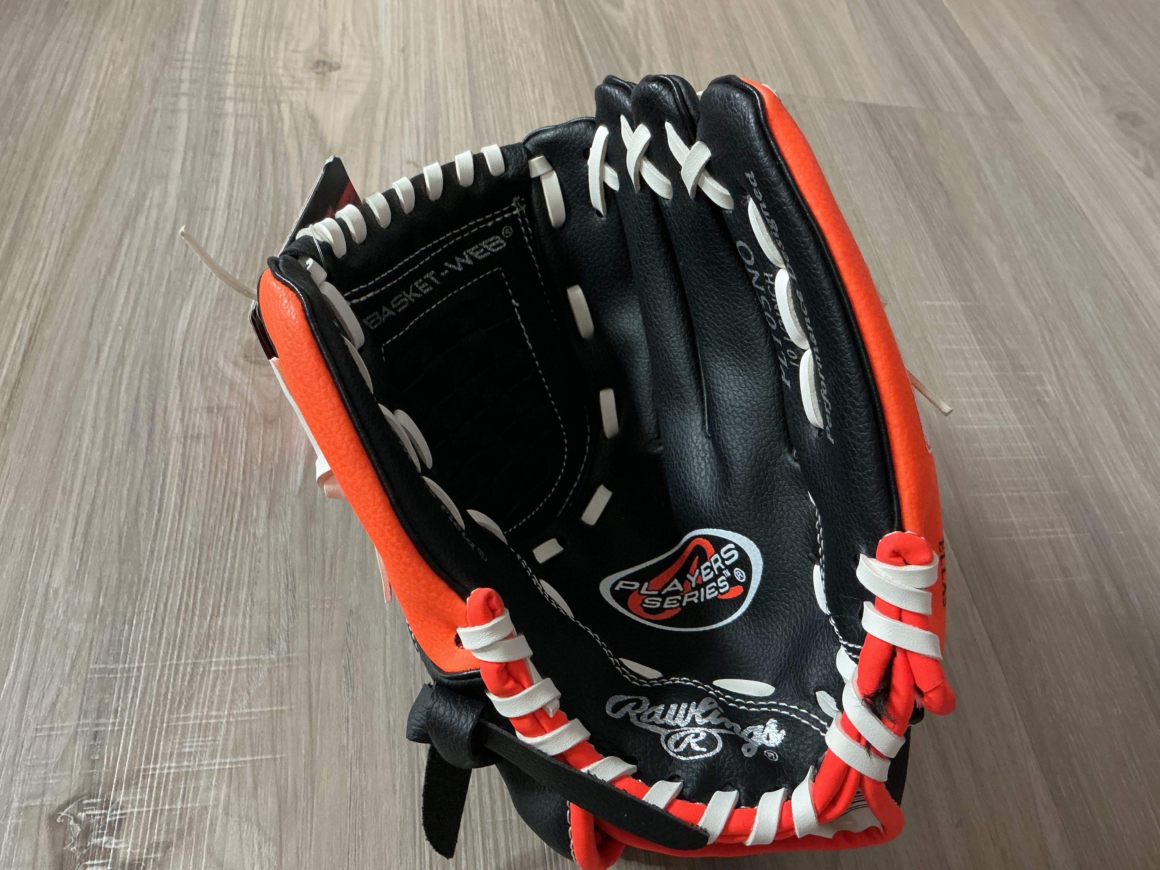 10.5 Rawlings Black, White, Orange Player Series Glove
